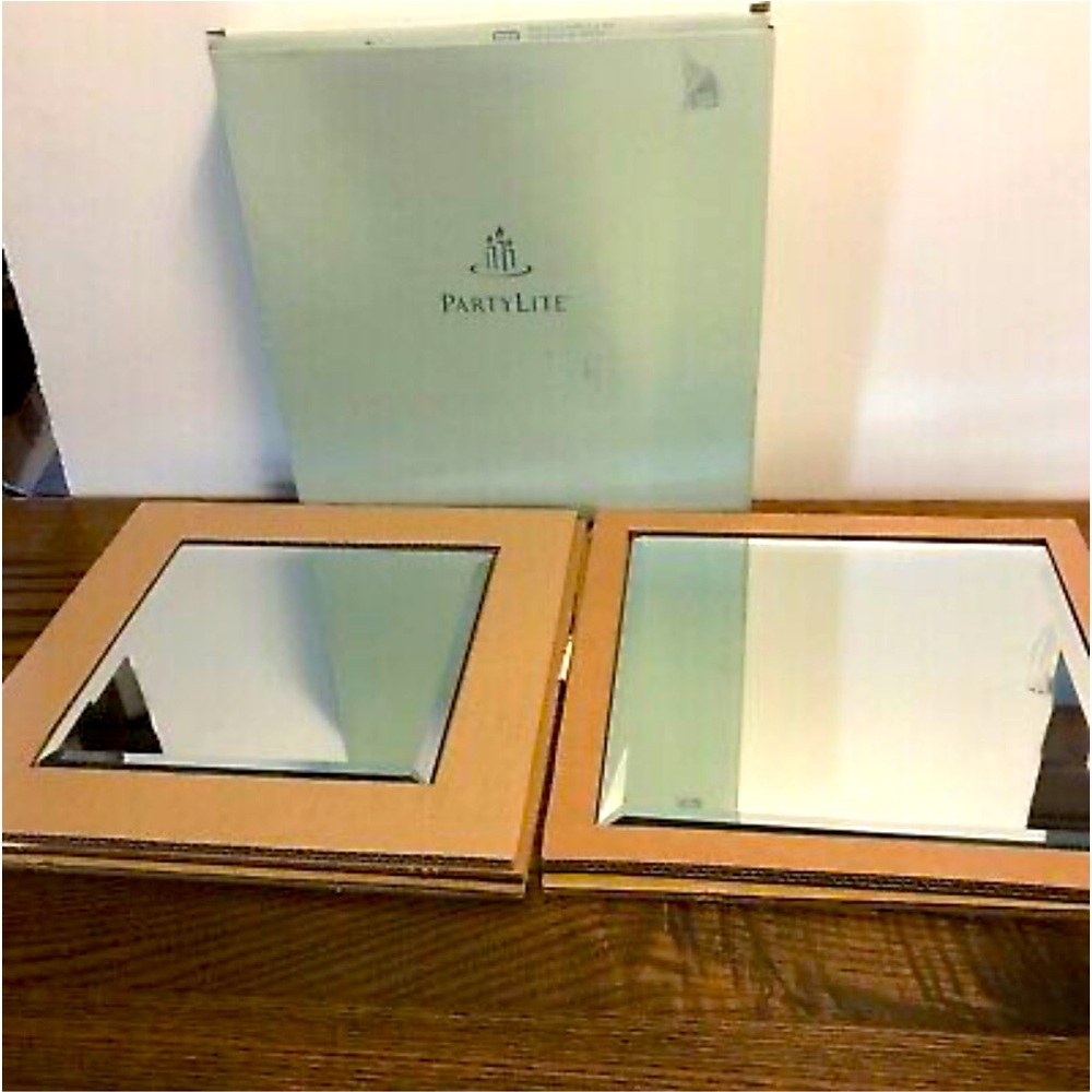Partylite Mirrored Coaster Set Candle Holder New in box